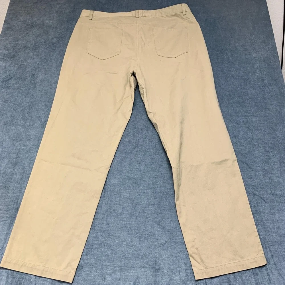 Calvin Klein Pants Men 40x32 Beige Cotton Pockets High Rise Straight Leg Outdoor